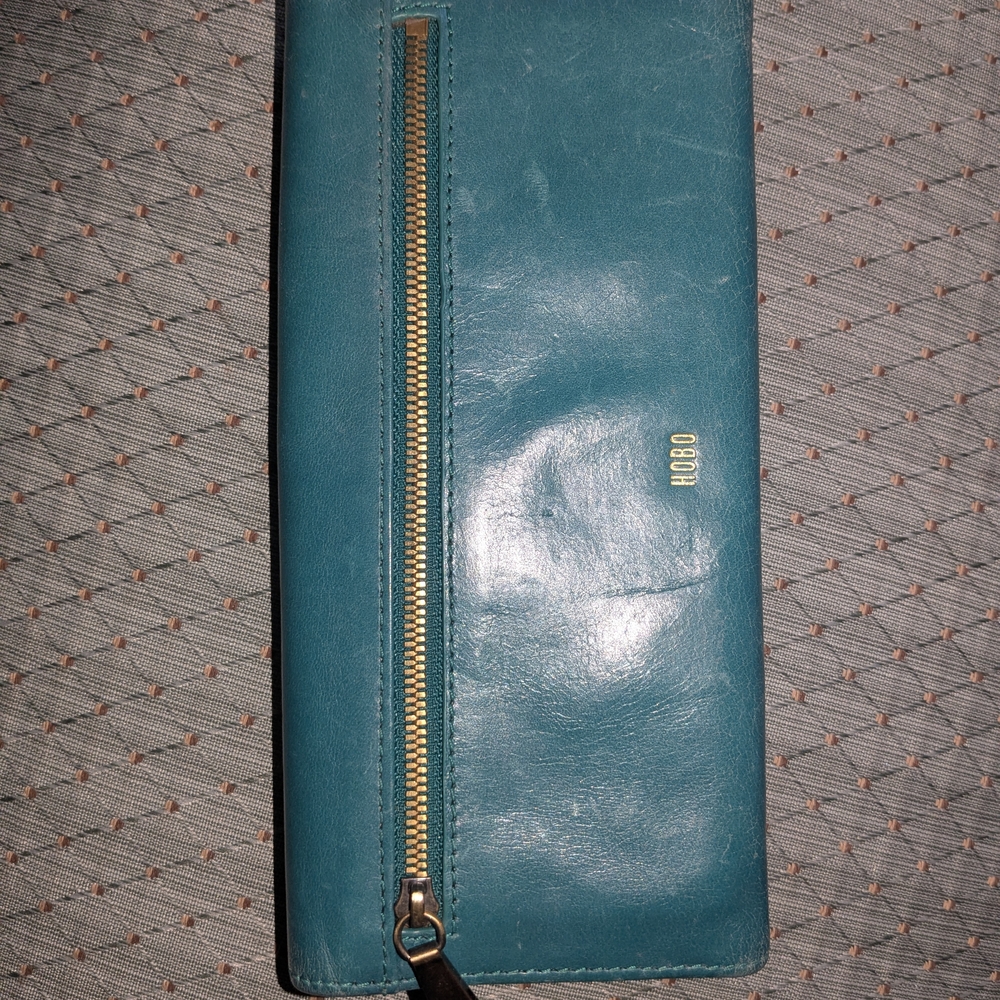 HOBO Teal Leather Wallet